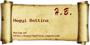 Hegyi Bettina névjegykártya